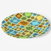 名前と人間関係誕生日オレンジと緑の追加 ペーパープレート (アングル)