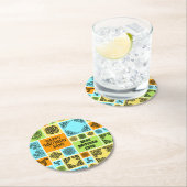 名前と人間関係誕生日オレンジと緑の追加 ラウンドペーパーコースター (インサイチュ)