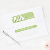 名前と代名詞ラベル – 緑の四角 スクエアシール (封筒)