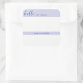 名前と代名詞ラベル-薄紫スクエア スクエアシール (バッグ)