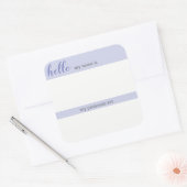 名前と代名詞ラベル-薄紫スクエア スクエアシール (封筒)