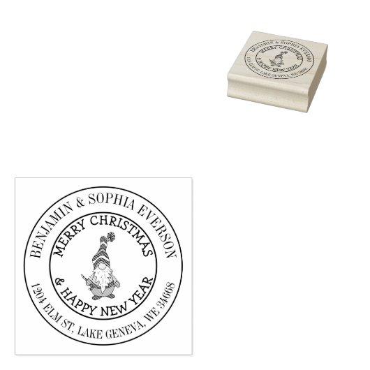 名前と住所の追加クリスマス格言 ラバースタンプ (押印)