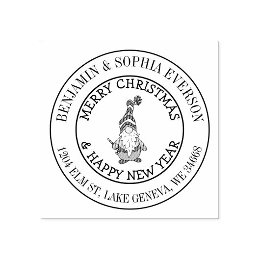 名前と住所の追加クリスマス格言 ラバースタンプ (インプリント)