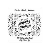 名前と住所、ハッピーホリデー。 ラバースタンプ (インプリント)