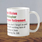 名前と個人メッセージ付きリタイアマグ コーヒーマグカップ