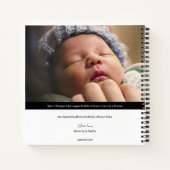 名前と写真が入った赤ちゃんの成長記録帳 ノートブック (裏面)