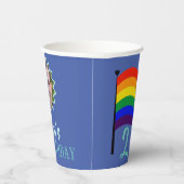 名前と写真が入る虹色のゲイ誕生日カード 紙コップ (右)