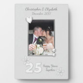 名前と写真と25年のアニバーサリーギフト フォトプラーク (正面)