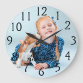 名前と写真のカスタマイズ ラージ壁時計 (正面)