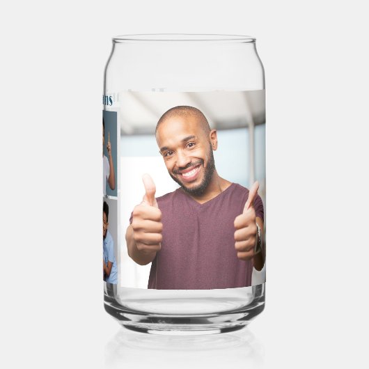 名前と写真のカスタム ガラス缶 (裏面)