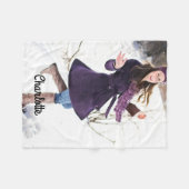 名前と写真のパーソナライズされたカスタム フリースブランケット (正面(横))