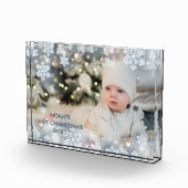 名前と写真のパーソナライズベビーの初めてのクリスマス8 フォトブロック (右)
