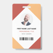 名前と写真のプロフェッショナルな職員 ID カード バッジ (正面)