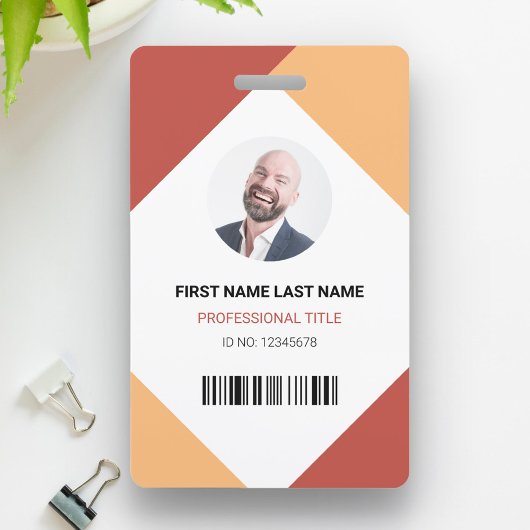 名前と写真のプロフェッショナルな職員 ID カード バッジ