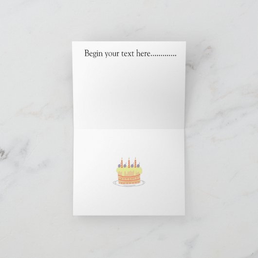 名前と写真のヴィンテージの追加ハッピーバースデー カード (内部)