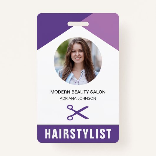 名前と写真の美しいサロン美容師IDカード バッジ (裏面)