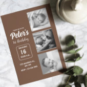 名前と写真の誕生日パーティー 招待状