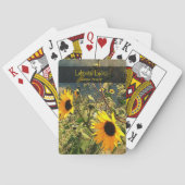 名前と写真ひまわりパーソナライズされたの花Storm Cloud トランプ (裏面)