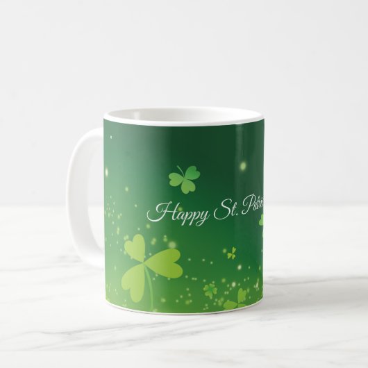 名前と写真をパーソナライズSt. Patrick'S Day Green コーヒーマグカップ (正面左)