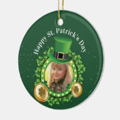 名前と写真をパーソナライズSt. Patrick'S Day Green セラミックオーナメント (左)