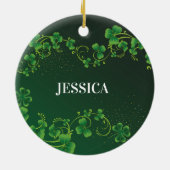 名前と写真をパーソナライズSt. Patrick'S Day Green セラミックオーナメント (裏面)