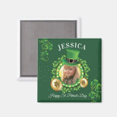 名前と写真をパーソナライズSt. Patrick'S Day Green マグネット (正面/裏面)