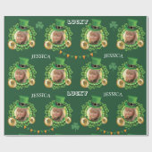 名前と写真をパーソナライズSt. Patrick'S Day Green ラッピングペーパー (フラット)