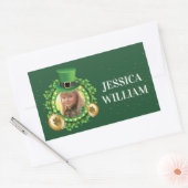 名前と写真をパーソナライズSt. Patrick'S Day Green 長方形シール (封筒)