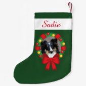 名前と写真を入れたクリスマスリース スモールクリスマスストッキング (裏面)