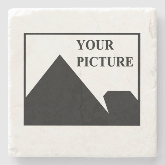 名前と写真を入れたビジネスカードを作成 ストーンコースター (正面)