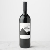 名前と写真を入れたビジネス名のカスタムギフト ワインラベル (正面)