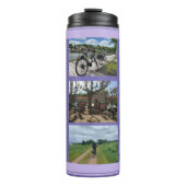 名前と写真コラージュ紫サーマルタンブラー タンブラー (正面)