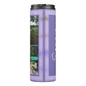 名前と写真コラージュ紫サーマルタンブラー タンブラー (裏面)