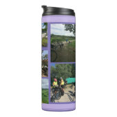 名前と写真コラージュ紫サーマルタンブラー タンブラー (回転右)
