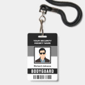 名前と写真セキュリティボディガードIDカード バッジ (Front with Lanyard)