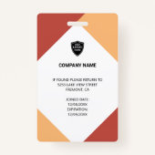 名前と写真プロフェッショナル従業員IDカード バッジ (裏面)