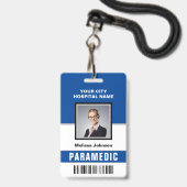 名前と写真メディカル緊急救急医療隊員IDカード バッジ (Front with Lanyard)