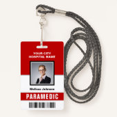 名前と写真メディカル緊急救急医療隊員IDカード バッジ (正面ランヤード)