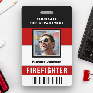 名前と写真消防署消防士IDカード バッジ