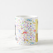名前と写真紙吹雪誕生日Coffee コーヒーマグカップ (中央)