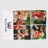 名前と写真4枚のオリジナルモノグラム ゴルフタオル (横)