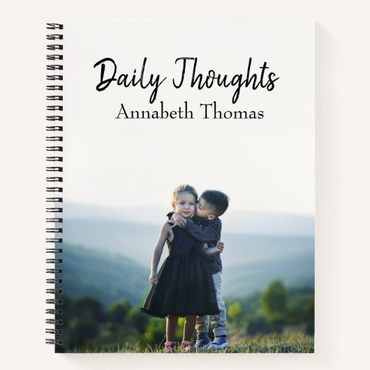 名前と写真「Daily Thoughts」ジャーナルの挿入/ ノートブック (正面)