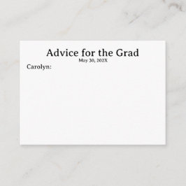 名前と卒業日パーソナライズされた付けアドバイスカード エンクロージャーカード