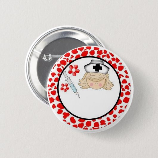 名前と名前入りなナース- 缶バッジ (正面&裏面)