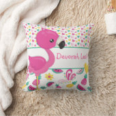 名前と名前入りなフラミンゴの枕- クッション (ブランケット)
