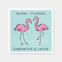 名前と場所を追加するピンクフラミンゴ