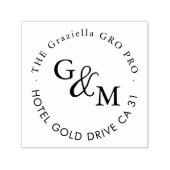 名前と姓カスタム差出人住所ゴム印 セルフインキングスタンプ (デザイン)