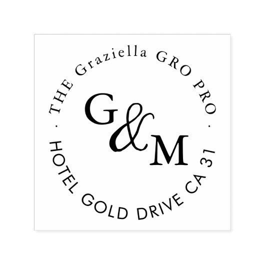 名前と姓カスタム差出人住所ゴム印 セルフインキングスタンプ (デザイン)