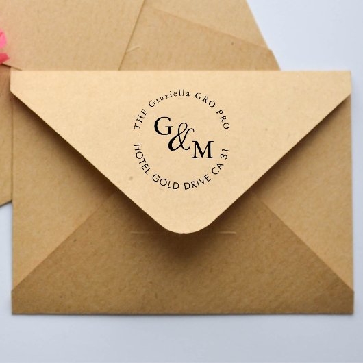 名前と姓カスタム差出人住所ゴム印 セルフインキングスタンプ