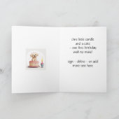 名前と子犬の愛で幸せな1st誕生日カード カード (内部)